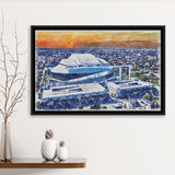 Marlins Baseball Stadium LoanDepot Park Watercolor, Sport Art Prints Fan Gift, Framed Canvas Prints Wall Art Decor