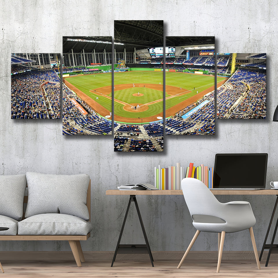 Marlins Park Stadium, Stadium Canvas, Sport Art, Large Canvas, Multi Panels, Canvas Prints Wall Art Decor