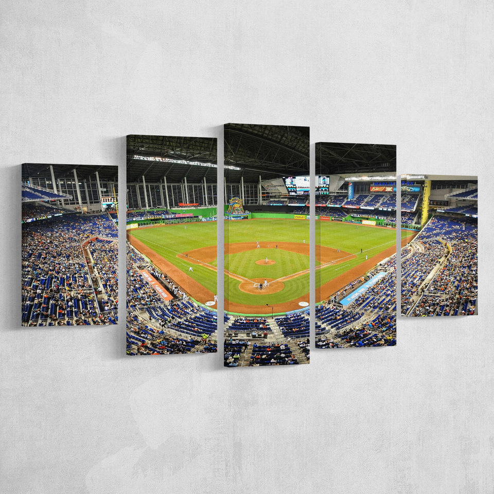 Marlins Park Stadium, Stadium Canvas, Sport Art, Large Canvas, Multi Panels, Canvas Prints Wall Art Decor