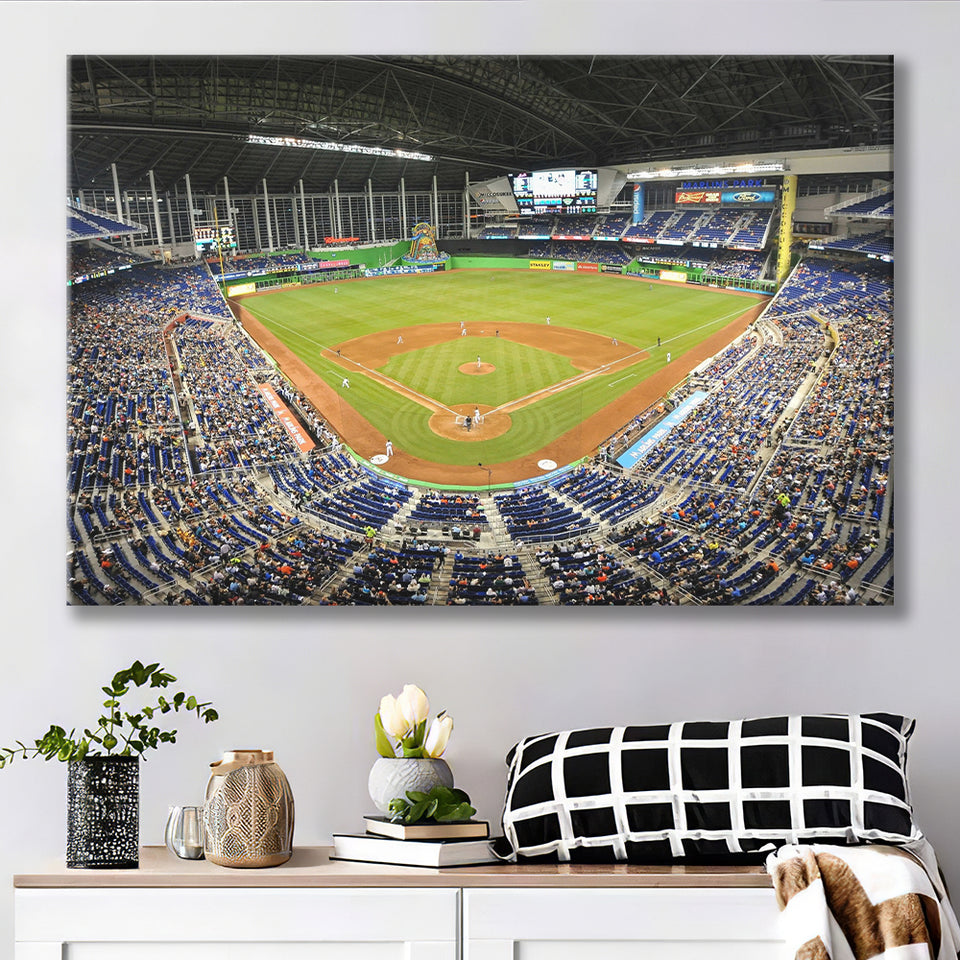 Marlins Park Stadium, Stadium Canvas, Sport Art, Gift for him, Fan Gift, Canvas Prints Wall Art Decor