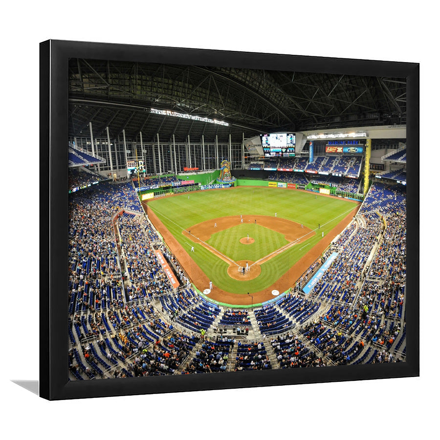 Marlins Park Stadium, Stadium Canvas, Sport Art, Gift for him, Framed Art Prints Wall Art Decor, Framed Picture