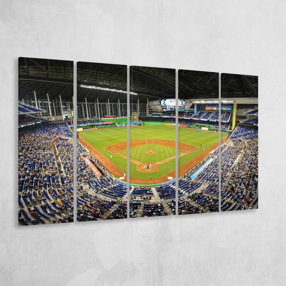 Marlins Park Stadium, Stadium Canvas, Sport Art, Gift for him, Multi Panels B, Canvas Prints Wall Art Decor