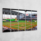 Marlins Park in Miami, Stadium Canvas, Sport Art, Gift for him, Multi Panels B, Canvas Prints Wall Art Decor