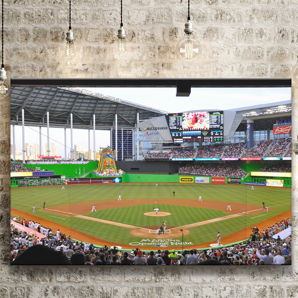 Marlins Park in Miami, Stadium Canvas, Sport Art, Gift for him, Fan Gift, Canvas Prints Wall Art Decor