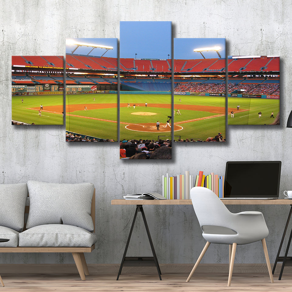 Marlins, Stadium Canvas, Sport Art, Large Canvas, Multi Panels, Canvas Prints Wall Art Decor