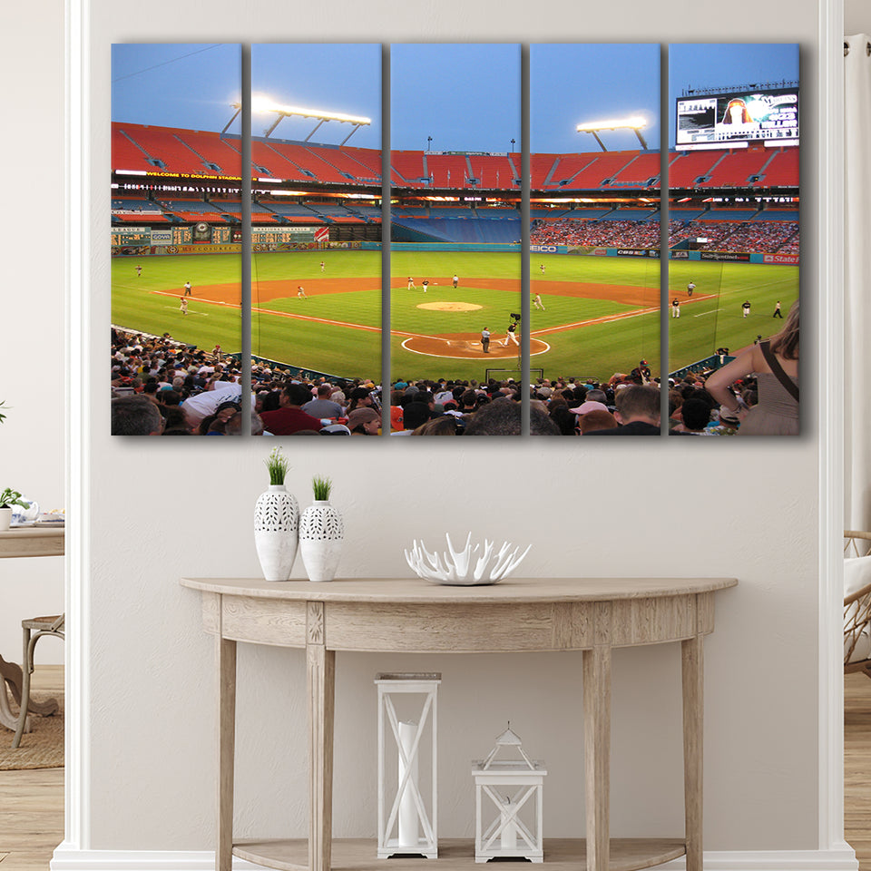 Marlins, Stadium Canvas, Sport Art, Gift for him, Multi Panels B, Canvas Prints Wall Art Decor