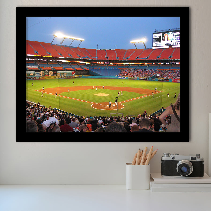 Marlins, Stadium Canvas, Sport Art, Gift for him, Framed Art Prints Wall Art Decor, Framed Picture