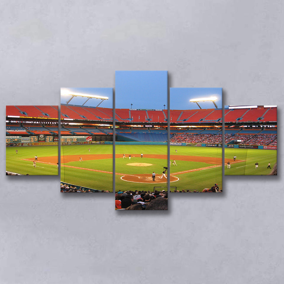 Marlins, Stadium Canvas, Sport Art, Large Canvas, Multi Panels, Canvas Prints Wall Art Decor