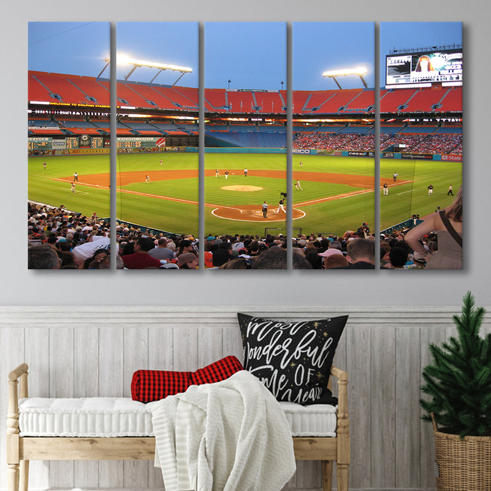 Marlins, Stadium Canvas, Sport Art, Gift for him, Multi Panels B, Canvas Prints Wall Art Decor
