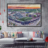 Marshall Thundering Herd Joan C Edwards Stadium Watercolor, Sport Art Prints Fan Gift, Framed Canvas Prints Wall Art Decor
