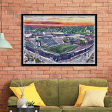 Marshall Thundering Herd Joan C Edwards Stadium Watercolor, Sport Prints Fan Gift, Framed Art Prints Wall Art Decor