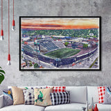 Marshall Thundering Herd Joan C Edwards Stadium Watercolor, Sport Prints Fan Gift, Framed Art Prints Wall Art Decor