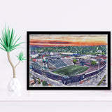 Marshall Thundering Herd Joan C Edwards Stadium Watercolor, Sport Prints Fan Gift, Framed Art Prints Wall Art Decor