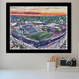 Marshall Thundering Herd Joan C Edwards Stadium Watercolor, Sport Prints Fan Gift, Framed Art Prints Wall Art Decor