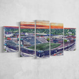 Marshall Thundering Herd Joan C Edwards Stadium Watercolor, 5 Pieces, Multi Panel Canvas Prints Wall Art Decor