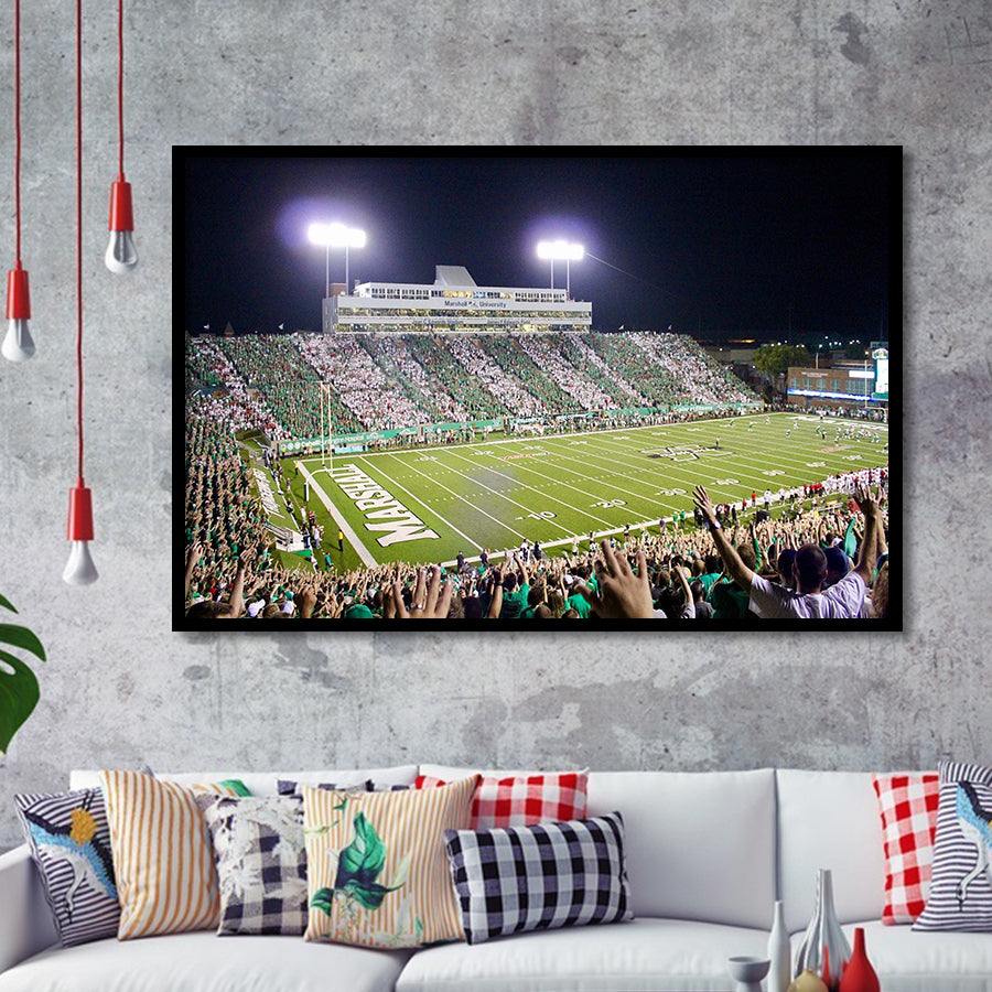 Marshall University Wall Art Joan C Edwards Stadium,Sport Stadium Art Prints, Fan Gift, Wall Decor