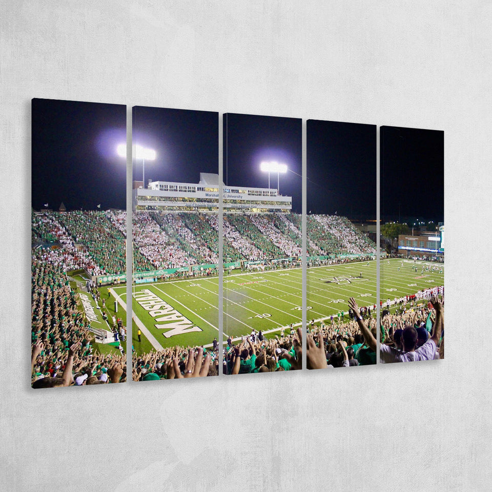 Marshall University Wall Art Joan C Edwards Stadium,Multi Panels B,Sport Stadium Art Prints, Fan Gift