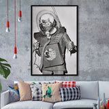 Martian Man Black And White Print, Man From Planet X Framed Art Print Wall Art Decor,Framed Picture