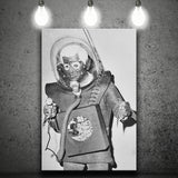 Martian Man Black And White Print, Man From Planet X Canvas Prints Wall Art Home Decor