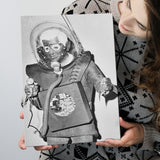 Martian Man Black And White Print, Man From Planet X Canvas Prints Wall Art Home Decor