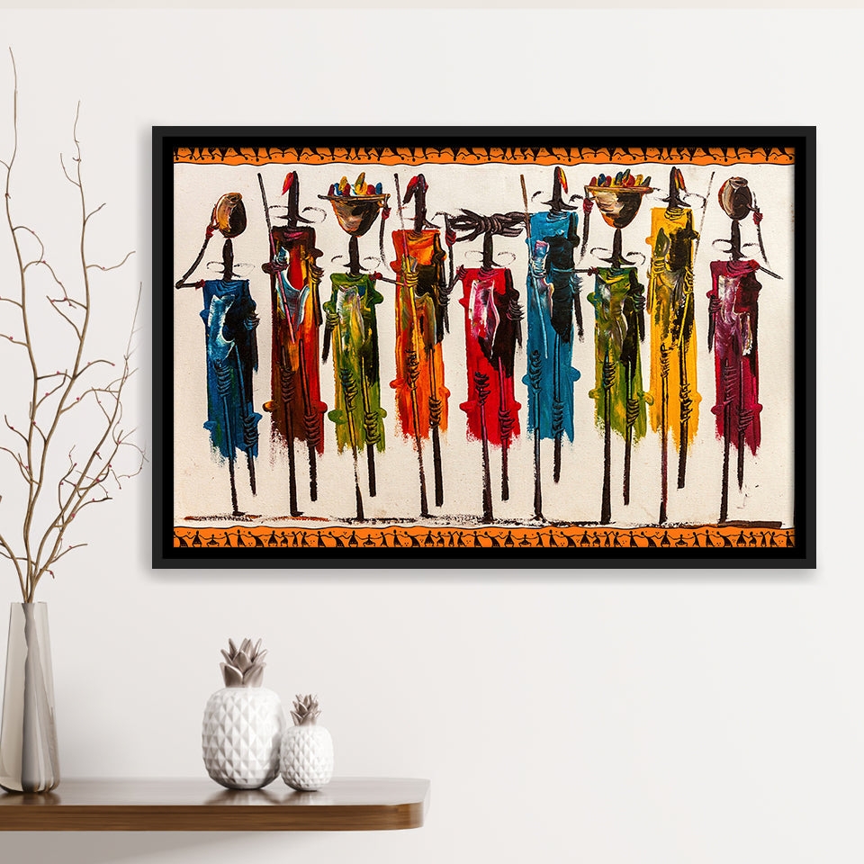 Masai Mara African Framed Canvas Prints Wall Art Decor, Framed Picture, Floating Frame