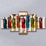 Masai Mara African 5 Piece Canvas Prints Wall Art Decor, Multi Panels, Mixed Canvas