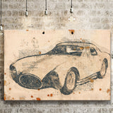 Maserati A6GSC Berlinetta Da Vinci Style Canvas Prints - Painting Canvas, Wall Art,Old Car, Prints for Sale,Wal Decor, Home Decor