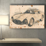 Maserati A6GSC Berlinetta Da Vinci Style Canvas Prints - Painting Canvas, Wall Art,Old Car, Prints for Sale,Wal Decor, Home Decor