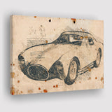 Maserati A6GSC Berlinetta Da Vinci Style Canvas Prints - Painting Canvas, Wall Art,Old Car, Prints for Sale,Wal Decor, Home Decor