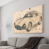 Maserati A6GSC Berlinetta Da Vinci Style Canvas Prints - Painting Canvas, Wall Art,Old Car, Prints for Sale,Wal Decor, Home Decor