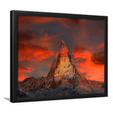 Matterhorn Mountain In Switzerland Framed Art Prints Wall Art Decor, Framed Picture, Home Decor
