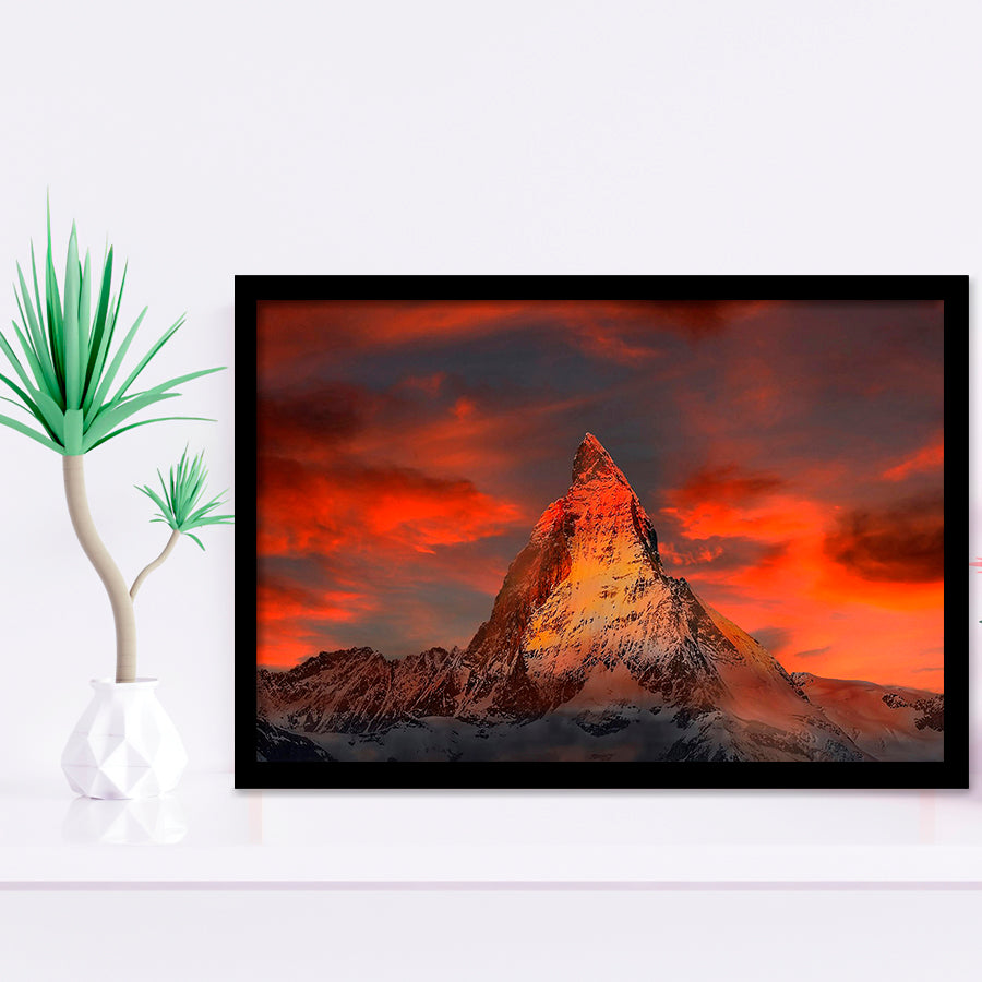 Matterhorn Mountain In Switzerland Framed Art Prints Wall Art Decor, Framed Picture, Home Decor