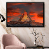 Matterhorn Mountain In Switzerland Framed Canvas Prints Wall Art Decor, Framed Picture, Floating Frame