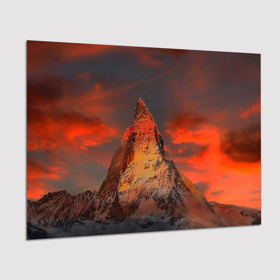 Matterhorn Mountain In Switzerland Poster Prints Wall Art Decor, Unframe, Poster Art
