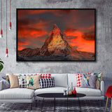 Matterhorn Mountain In Switzerland Framed Canvas Prints Wall Art Decor, Framed Picture, Floating Frame