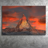 Matterhorn Mountain In Switzerland Canvas Prints Wall Art Decor - Painting Canvas,Home Decor, Ready to Hang