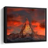 Matterhorn Mountain In Switzerland Framed Canvas Prints Wall Art Decor, Framed Picture, Floating Frame