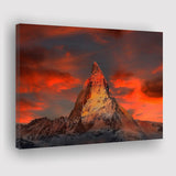 Matterhorn Mountain In Switzerland Canvas Prints Wall Art Decor - Painting Canvas,Home Decor, Ready to Hang