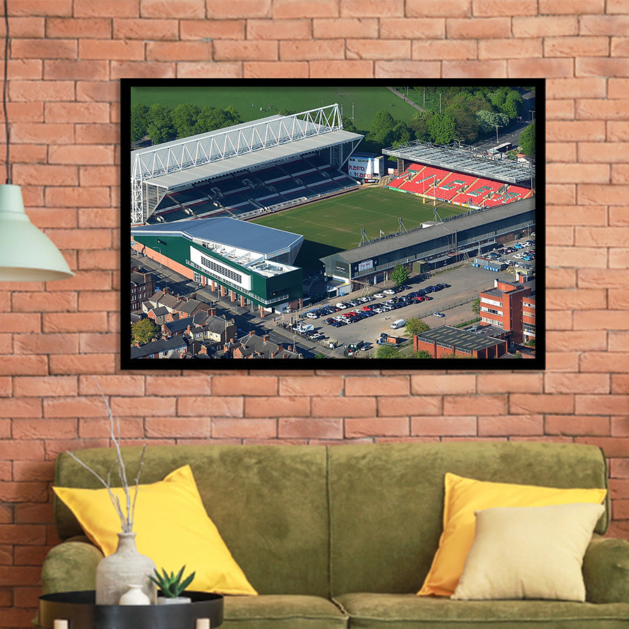 Mattioli Woods Welford Road Stadium, Stadium Canvas, Sport Art, Gift for him, Framed Art Prints Wall Art Decor, Framed Picture