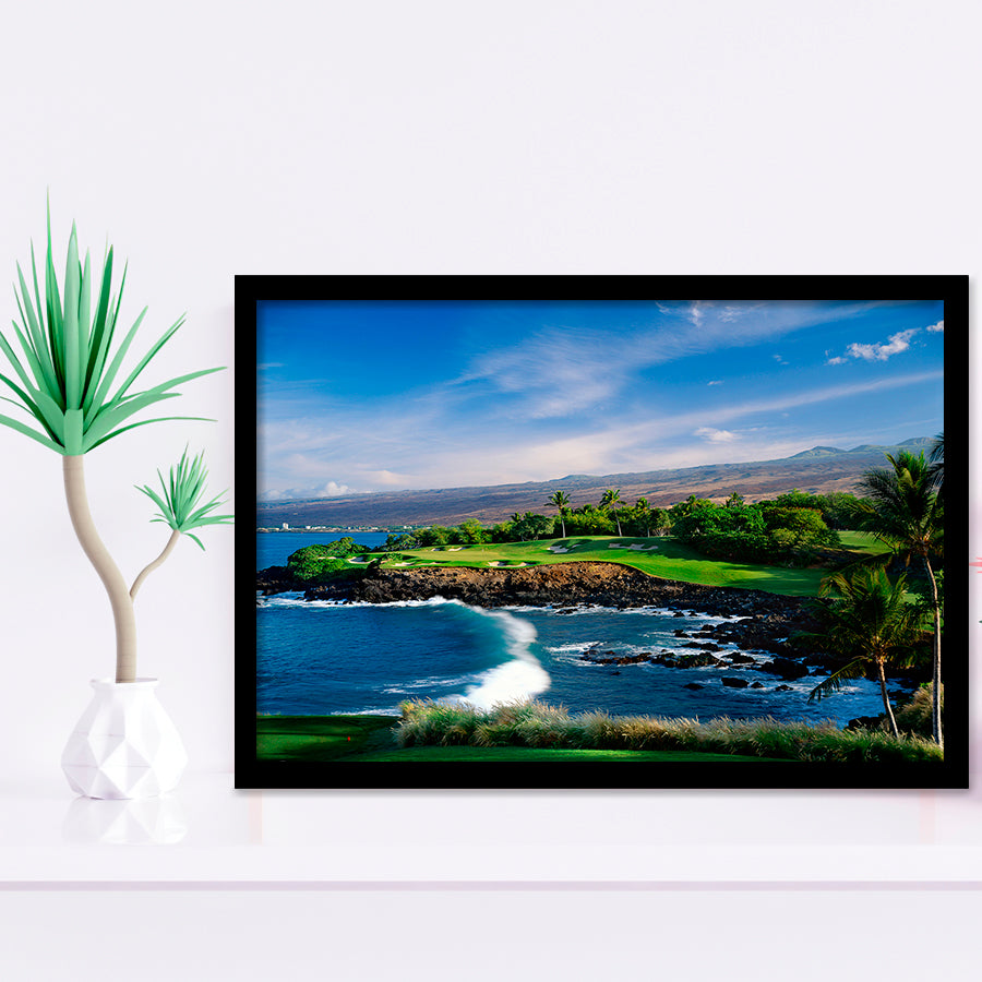 Mauna Kea Golf Course Hole 03, Hawaii, Golf Sport Print, Golf Lover, Framed Art Prints Home Decor
