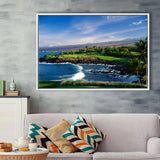 Mauna Kea Golf Course Hole 03, Hawaii, Golf Art Print, Framed Canvas Prints Wall Art Decor, Floating Frame