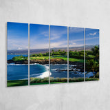 Mauna Kea Golf Course Hole 03, Hawaii, 5 Panels Extra Large Canvas Prints Wall Art Decor