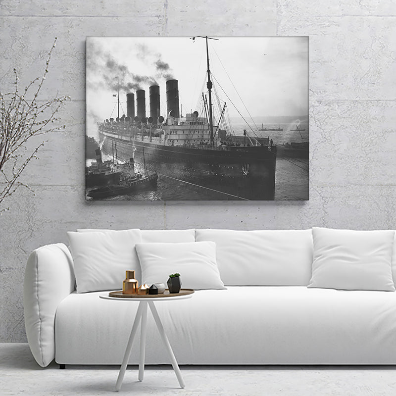 Mauritania Is Guided Into Dry Dock Canvas Wall Art - Canvas Prints, Prints For Sale, Painting Canvas,Canvas On Sale