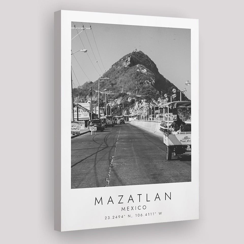 Mazatlan Mexico Black And White Art Canvas Prints Wall Art Home Decor