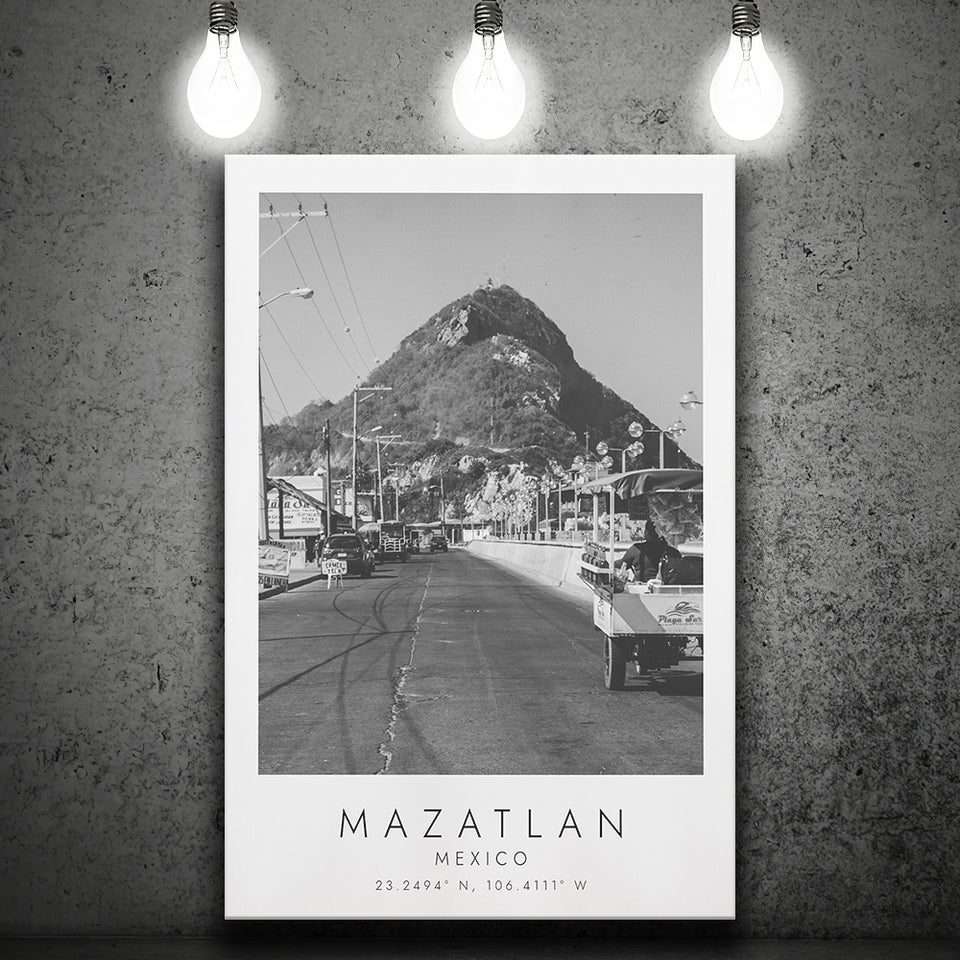 Mazatlan Mexico Black And White Art Canvas Prints Wall Art Home Decor