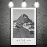 Mazatlan Mexico Black And White Art Canvas Prints Wall Art Home Decor