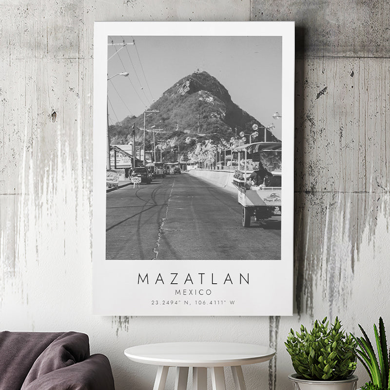 Mazatlan Mexico Black And White Art Canvas Prints Wall Art Home Decor