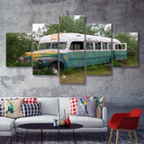 McCandless Bus Into The Wild 5 Piece Canvas Prints Wall Art - Painting Prints, Wall Decor,Multi Panel