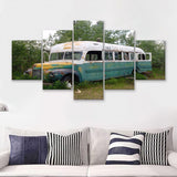 McCandless Bus Into The Wild 5 Piece Canvas Prints Wall Art - Painting Prints, Wall Decor,Multi Panel