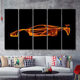 Mclaren F1 Art Wall Art Supercar Man Cave Gift For Him Automotive Art 5 Pieces B Canvas Prints Wall Art - Painting Canvas, Multi Panels